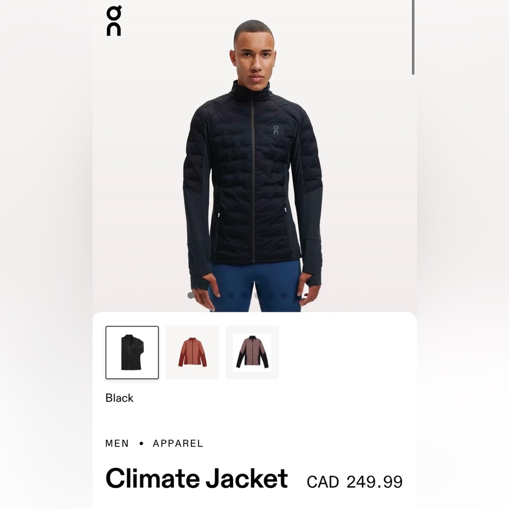 On running climate jacket